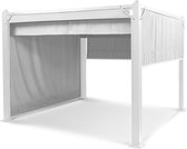 Blumfeldt Pantheon Cortina pergola - Prieel met polyester dak - 3x3m - Paviljoen inclusief 4 zijstukken - Aluminium buizen - Wit