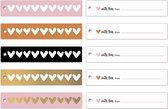 Cadeaulabel -  Hartjes | 4 x 8 CM | 25 stuks | Goud | Roze | Zwart | Wit | Terracotta Cadeaulabels | Labels Cadeau | Cadeau Tags | Cadeau Etiketten | Cadeauversiering | Cadeau Deco