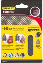 Stanley FatMax Schuurgaas Quickfit Mouse 240gr| Schuurgaas voor Schuurmachine | 3 stuks