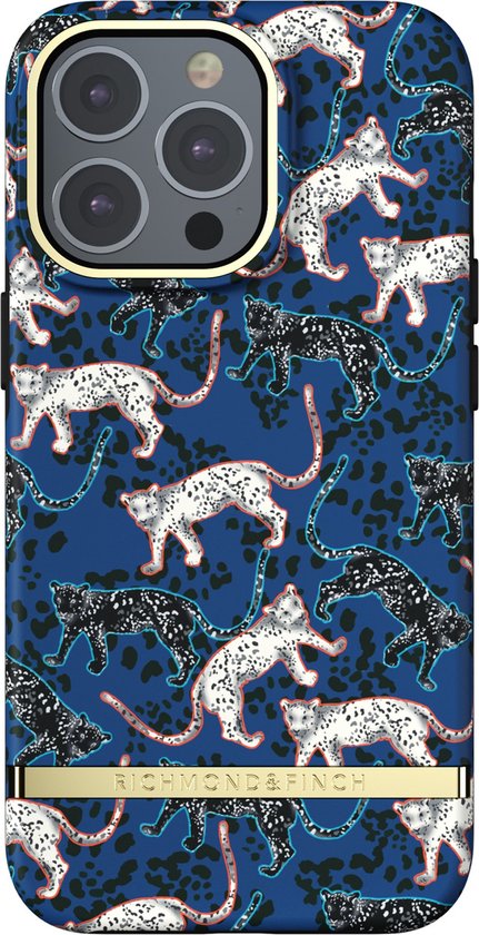 Richmond & Finch Blue Leopard hoesje voor iPhone 13 Pro Max - Blauw