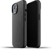 Mujjo - Full Leather Case iPhone 13 Hoesje - zwart