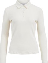 Vila T-shirt Vilolia Polo-neck L/s Rib Top 14072988 Birch Dames Maat - M