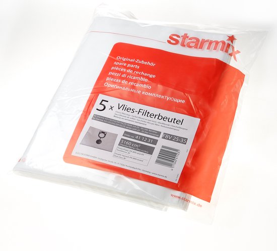 Compatibel Met AS1020 GS1020 5 Stuks Hoogwaardige Filterzakken 5 Hochwertige Staubsaugerbeutel Passend Für Starmix FB20, AS1020, AS1220, GS1020, GS1022 Starmix FB20 Vervangzakken Vervangzakken Starmix Fb20