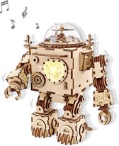 Vitafa Robot Muziekdoos - Houtpuzzel - 3D Puzzel - Modelbouw - Geluid - Hout - DIY