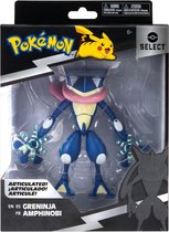 Greninja – Pokémon 25th Celebration – Bewegend Speelfiguur 15 cm + Pokémon Balpen & 5 Pokémon Stickers  | Poké-mon speelgoed voor kinderen jongens meisjes | actiefiguur opwindfiguu