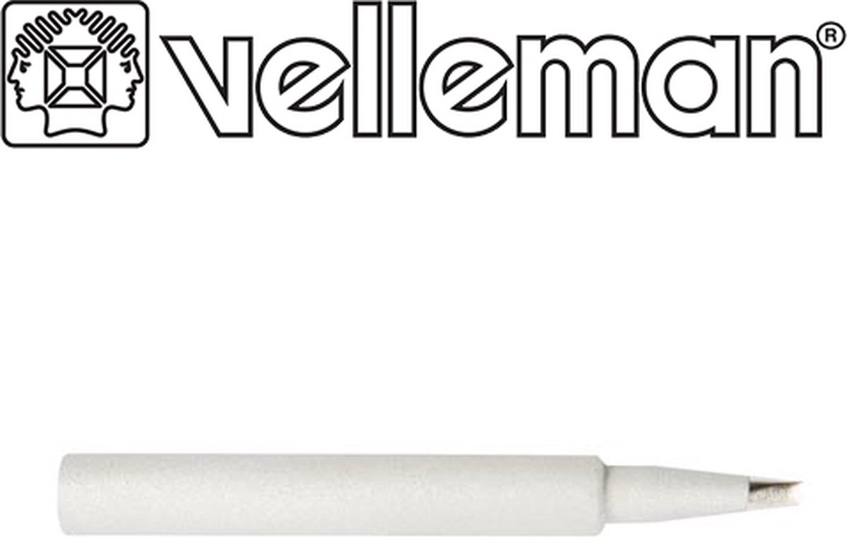 Velleman Reserve soldeerpunt 2 mm, beitelvormig, compatibel met Velleman soldeerstations EAN5410329215330 en EAN5410329319625, voor fijn en nauwkeurig soldeerwerk