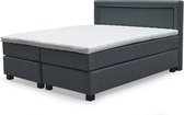 Bed Box Wonen - Boxspring Curacao - 180x200 - Stof - Grijs - Topper -Tweepersoons - Pocketvering