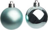Luxe Kerstballen Set - Turquoise / Tiffany Groen blauw - Glans / Mat - Kunststof - Ø 6 cm - Set van 12 - Kerst - Kerstbal - Kerstboom