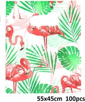 Draagtas Flamingo - Giftbag Kunststof - 100 Stuks - 55x45 cm