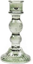 Housevitamin - Glazen kandelaar - Smokey - Glas - 8x15.5cm
