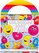 24 stuks Mini kleurboekjes EMOTIE - Lach Gezicht - Funny Face - met stickers 9 x 13 cm uitdeelcadeautje kinderfeestje