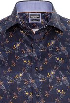 Overhemd Langemouw bloemenprint Sam Denim 1068 Navy S