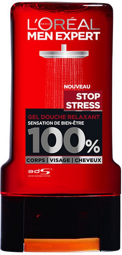 L'Oréal Paris Men Expert Stop Stress Duschgel, 300 Ml - Entspannend, Frisch-holziger Duft