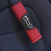 Luxe Gordel Covers voor Fiat 500 / 500C / 500X - Set van 2 Rode Gordelhoezen - Zachte Gordel Hoes Beschermer - Ook voor Kinderen - Fiat & Abarth Auto Accessoires