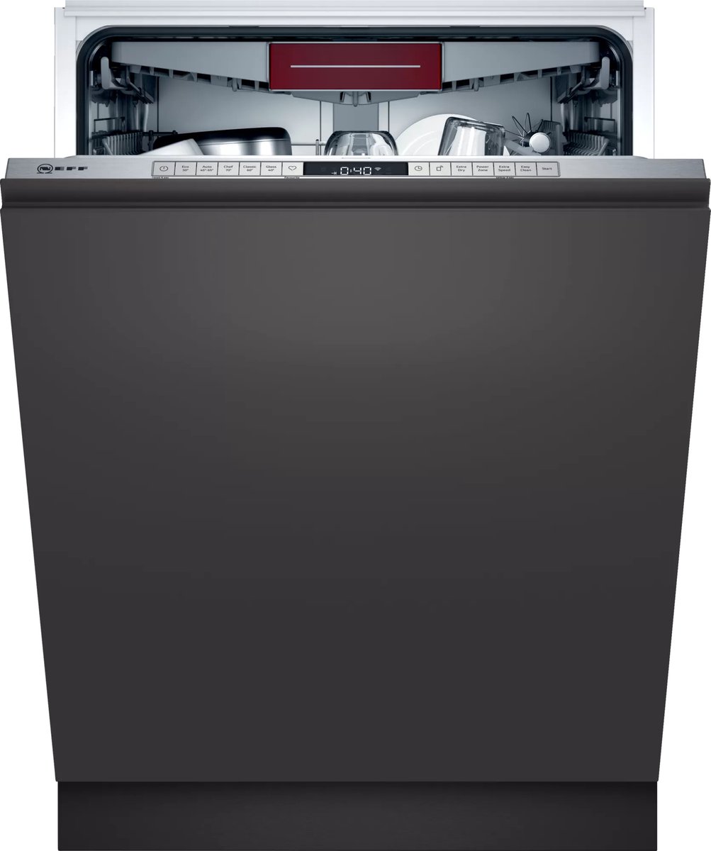 Neff S255ECX05E inbouw vaatwasser XL Extra Hoog model Auto deur opening Besteklade