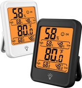 BOTC Digitale Hygrometer - Thermometer voor binnen - Luchtvochtigheidsmeter - Zwart - AEB00102