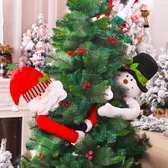 3D X-Mas Santa Knuffel - Kerstboom Kerstman Knuffel - Kerstboom versiering - kerstboom versiering poppetjes - Kerstversiering - kerstdecoratie voor binnen - kerstboom decoratie pakket - kerst
