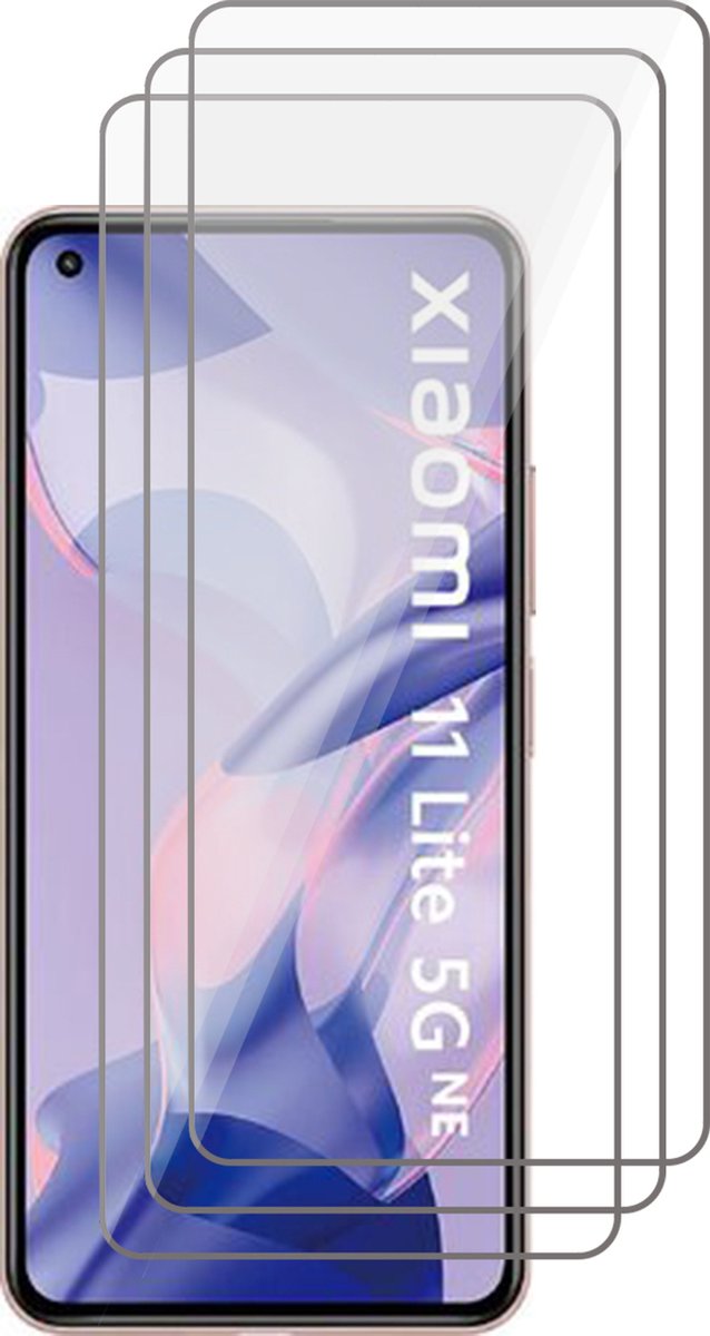Screenprotector geschikt voor Xiaomi Mi 11 Lite - Screen Protector Glas - 3 stuks