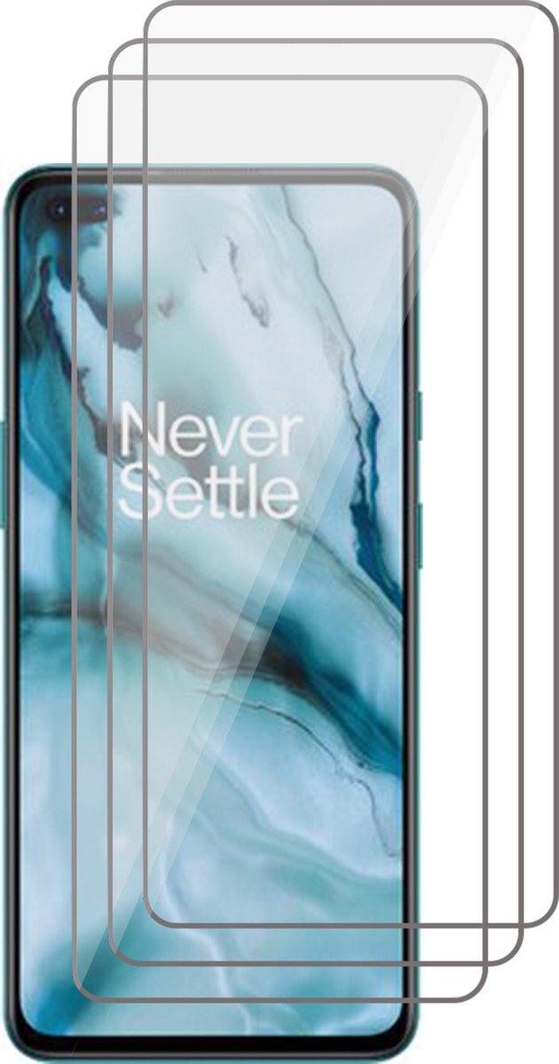 Screenprotector geschikt voor OnePlus Nord - Beschermglas Screen Protector Glas - 3 stuks