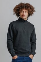 Haze & Finn Trui Sweatshirt Half Zip Mu16 0421 Black Mannen Maat - L