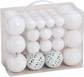 G. Wurm Kerstballen Kerstversiering - Ø3/4/6 cm - Set van 50 - Wit