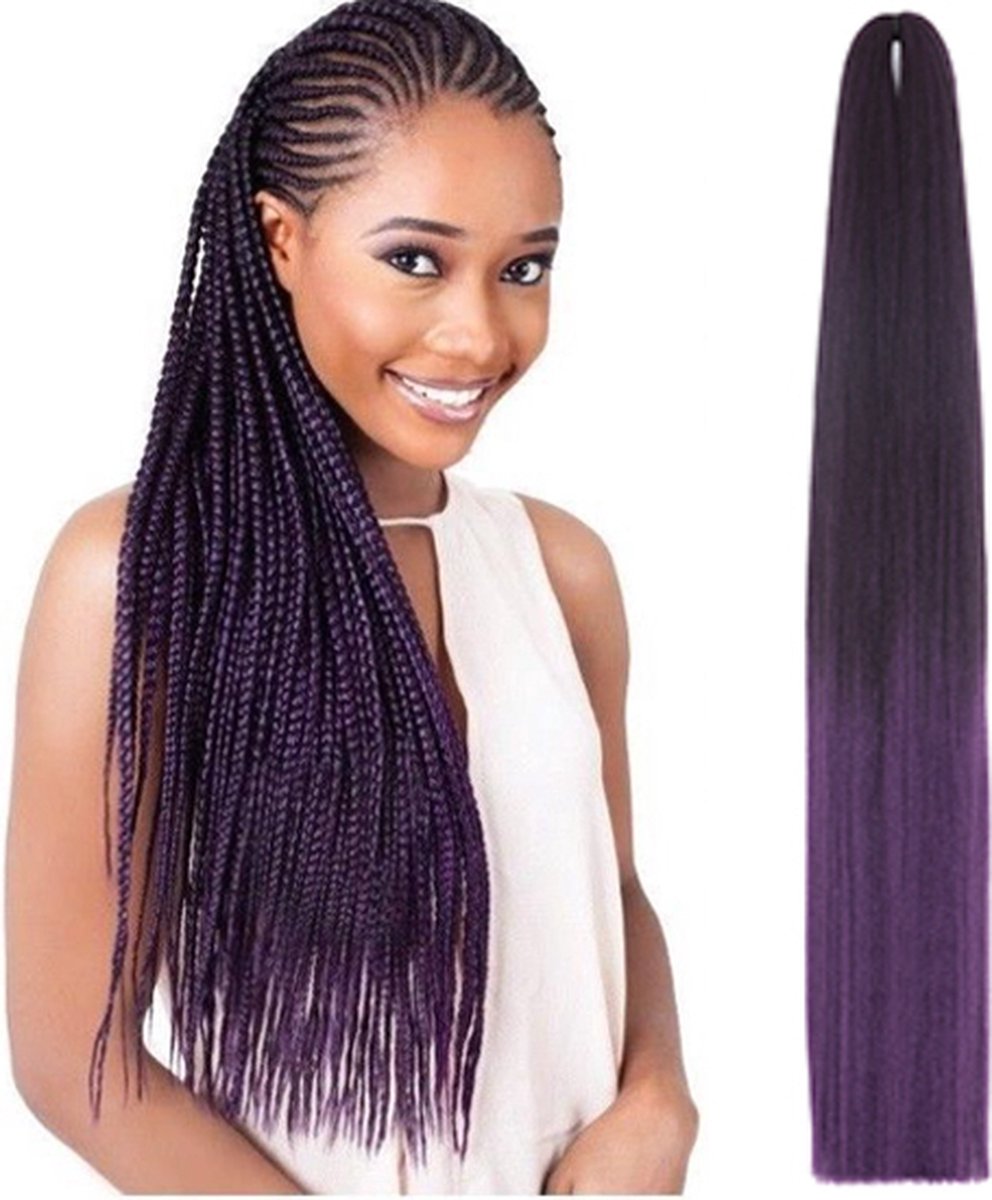 X-Pression - Ombre - Vlechthaar - Zwart & Violet - Nephaar - Synthetisch haar