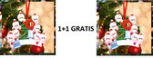 1+1 gratis -kersthanger- corona kerstbal- funny kerstbal - vaccinatie kerstbal - Kerstman - Kerstman bal-