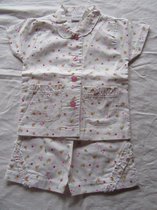 Wiplala - Zomer pyjama - Meisje - Wit bloem open aan voorkant  -  8 jaar   128