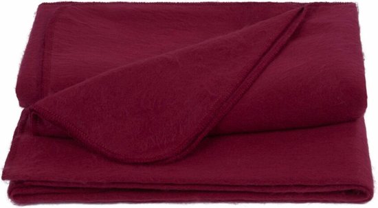 Plaid en Laine d'Alpaga - 240 x 170 cm - Rouge Vineux