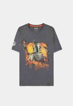 Disney Star Wars Heren Tshirt -XL- The Mandalorian Boba Fett Grijs