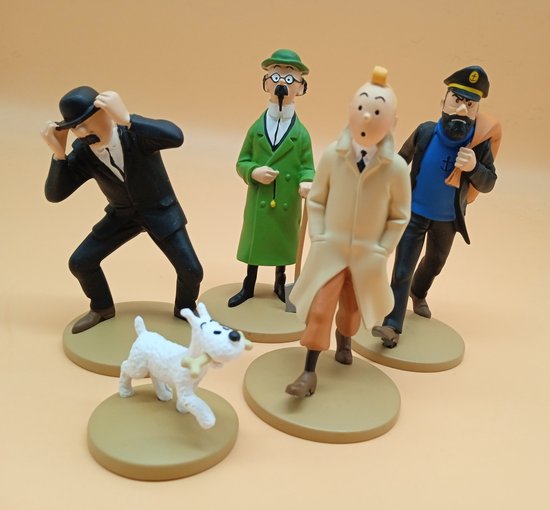 5 figurines Tintin par Moulinsart (Tintin, Capitaine Haddock