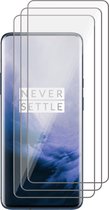 Screenprotector geschikt voor OnePlus 7 / 7T Pro - Beschermglas Screen Protector Glas - 3 stuks
