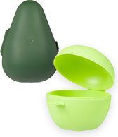 Appel + avocado fruitbakjes set - Voor kinderen op school – Snackbox - Vershoudbakjes met deksel – Lunchbox - snackdoosjes