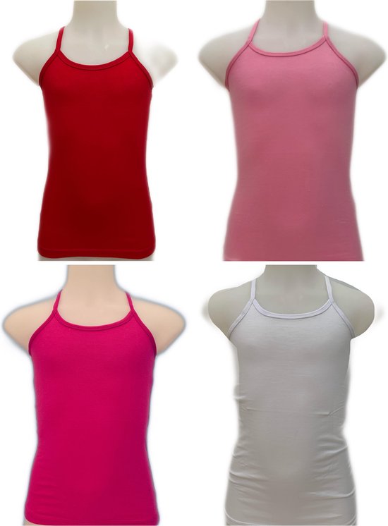 Embrator Girls Spaghetti Undershirts 4 pièces mix taille 116/122