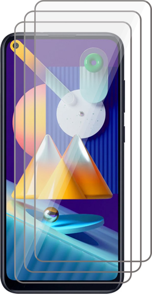 Screenprotector geschikt voor Samsung M11 - Beschermglas Screen Protector Glas - 3 stuks