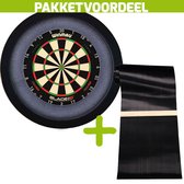 Winmau Blade 6 Triple Core + Rubberen Dartmat 90*300 incl oche + Dartbordverlichting Basic XL (Zwart)
