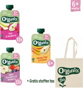 Organix Knijpfruit Maandbox 6+ Maanden - Babysnacks - Fruitzakje Peuter - 100% Biologisch - 30 Stuks
