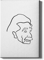 Walljar - Einstein Outline - Muurdecoratie - Canvas schilderij