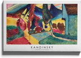 Walljar - Wassily Kandinsky - Landscape With Two Poplars - Muurdecoratie - Canvas schilderij