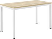 Bureau - Spaanplaat & staal - Hout kleurig & wit - Afmeting (BxDxH) 120 x 60 x 75 cm