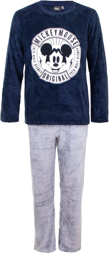 Pyjama homme - Mickey Mouse - Polaire - Blauw/ Grijs - Taille M | bol.com