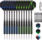 Dartpijlen | 6 stuks 20 gram | 6 stuks 22 gram | Steeldarts | 9 Flights | 18 Aluminium Schachten