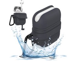 Hoes geschikt voor Apple Airpods Hoesje - IP67 Waterdicht Cover - Stofdicht Case - Zwart