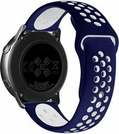 Strap-it Smartwatch bandje 22mm - sport bandje geschikt voor Samsung Galaxy Watch 46mm / Galaxy Watch 3 45mm / Gear S3 Classic & Frontier - Amazfit GTR 47mm / GTR 2 / GTR 3 - Pro - OnePlus Watch - blauw/wit