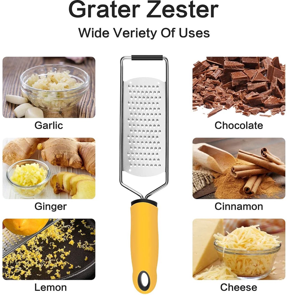 Knoflook rasp plaat set met dunschiller en borstel voor het raspen van knoflook, gember, noten, chocolade. Handgemaakt origineel ontwerp uit Spanje (geel blauw 8