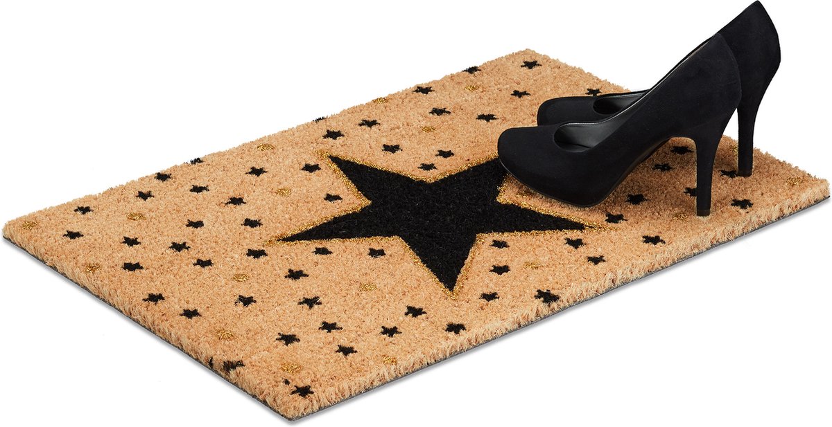 deurmat kerstmis - rendieren - 1,5 x 60 x 40 cm - kokos - antislip - meerkleurig