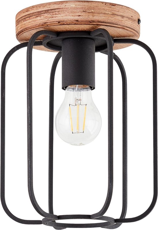 BRILLIANT Tosh Tischleuchte – Antik Holz/Schwarz, E27, 40W, Mit FSC-Zertifikat, Schalter Am Kabel