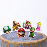 Mario Party - set van 24 cupcake prikkers - taartdecoratie -kindertraktatie