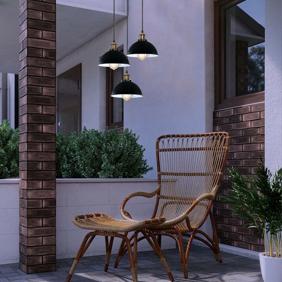 iDEGU Retro hanglampen, modern, halfcirkelstijl, plafondlamp, E27, metaal, hanglamp, voor eetkamer, keuken, woonkamer, slaapkamer, diameter 25 cm