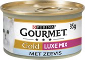Gourmet Gold Luxe Mix - kattenvoer natvoer - Zeevis & Spinazie - 24 x 85 gr